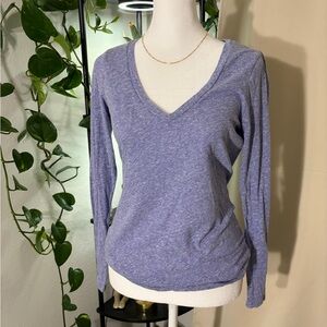 Aerie Purple V-Neck Long Sleeve Top